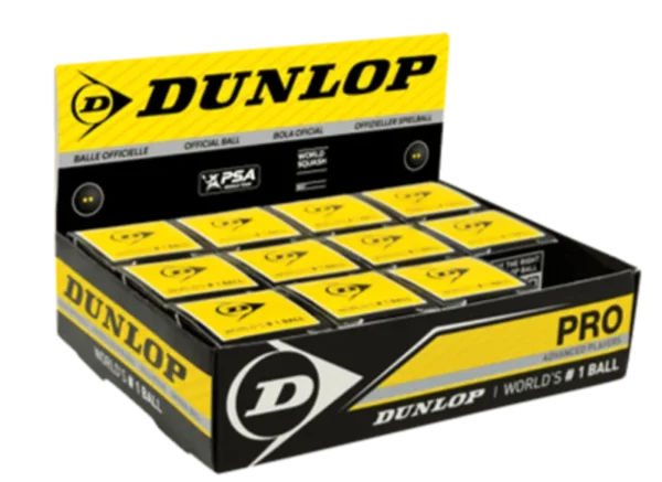 caja-de-12-pelotas-de-squash-dunlop-pro-doble-punto-amarillo